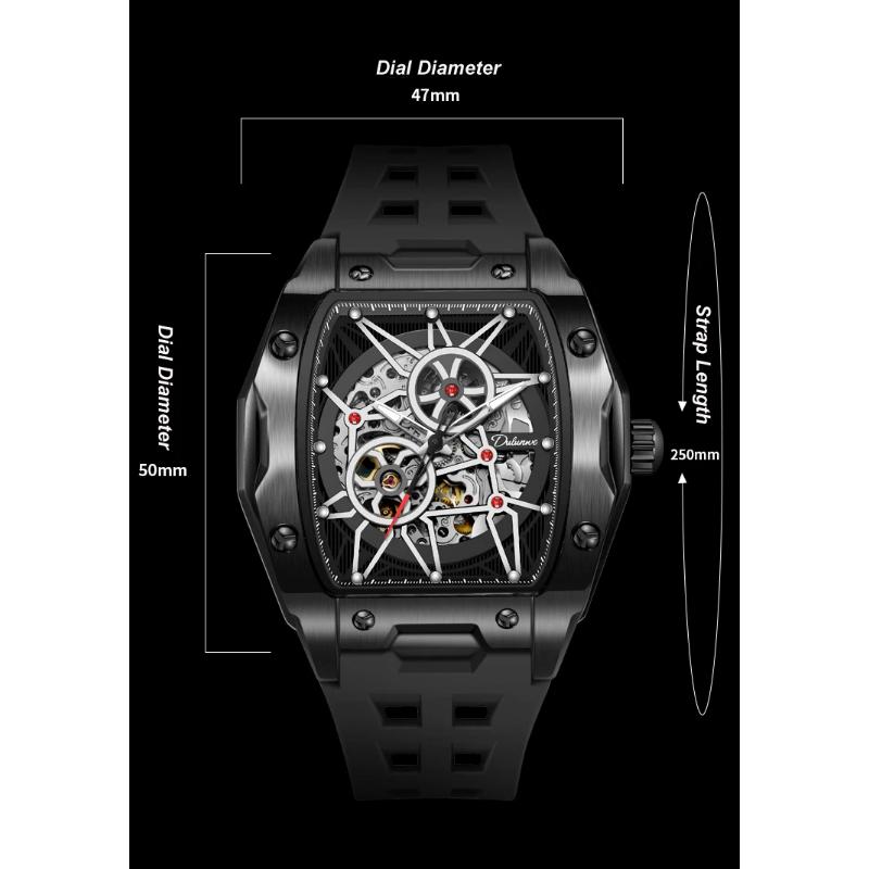 Mens Skeleton Mechanical Automatic Watch Top Brand Luxury Luminous Waterproof Men Watch Gift