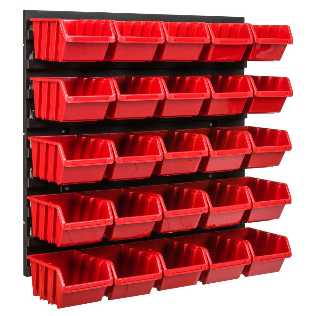 Workshop tool board 39x39 cm + 25 trays