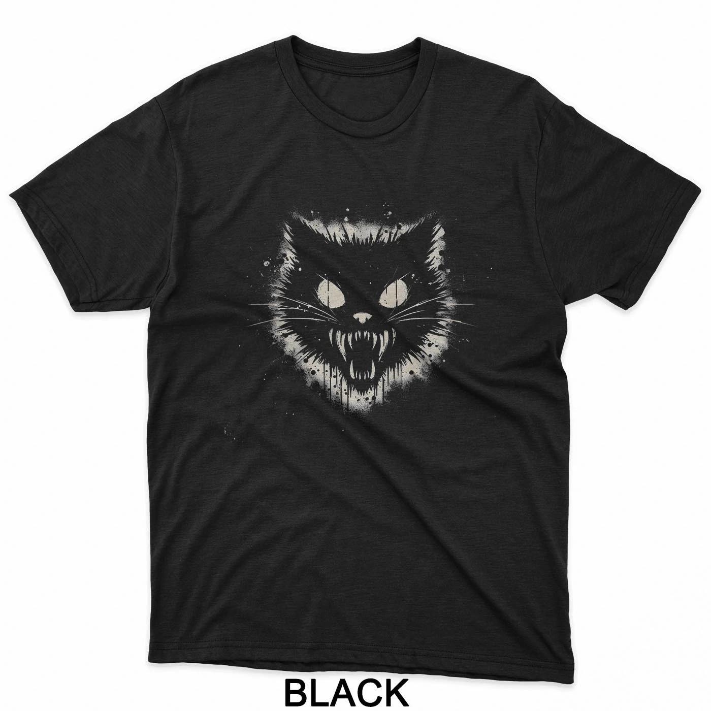 Жуткий Гот Кошка Кошка Ужасов Кошка Weirdcore Футболка S
