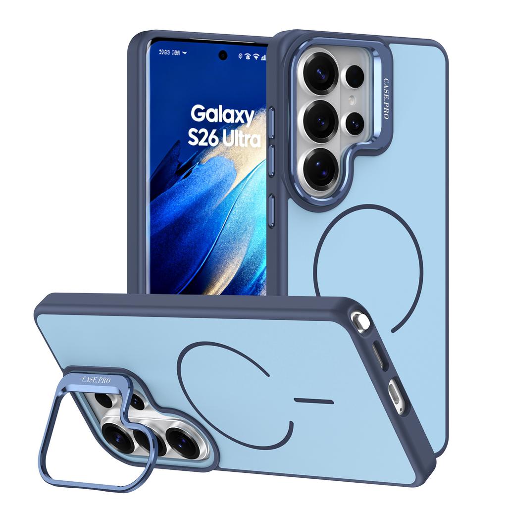 Applicable to Samsung S26Ultra bright color contrasting magnetic mobile phone case S25Ultra bracket S24Ultra protective case