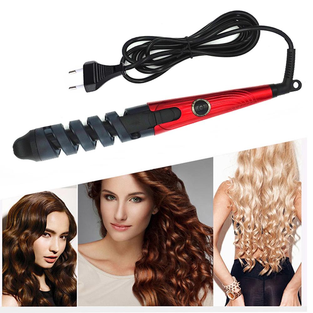 Women's with Helical Electric  divider  Anti-Burn Multi-Purpose Safe Hair Curling Iron for Home/Travel Hair Styling Tool