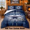 Dallas Cowboys Pattern Bedding 3Pcs Set Custom Name, Bed Sheet And Pillowcases For Home Bedroom