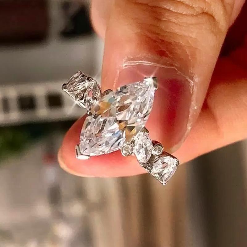 CAOSHI Stylish Proposal Rings Women Temperament Accessories with Brilliant Zirconia Fashionable Female Wedding Bands Jewelry