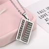 Fashionable Stainless Steel Abacus Pendant Necklace with Adjustable Chain for Fashion Enthusiasts and Math Lovers