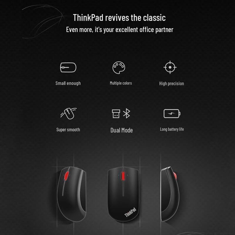 Lenovo ThinkPlus Red Dot Dual-Mode Wireless Mouse