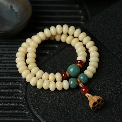 Crème geel wit jade Bodhi armband Bodhi Zi Boeddha kralen armband