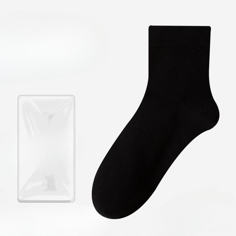 

Женские летние носки из чистого хлопка, универсальные, против катышков, впитывающие пот, дезодорирующие, бесшовные, короткие 1 pair чёрный