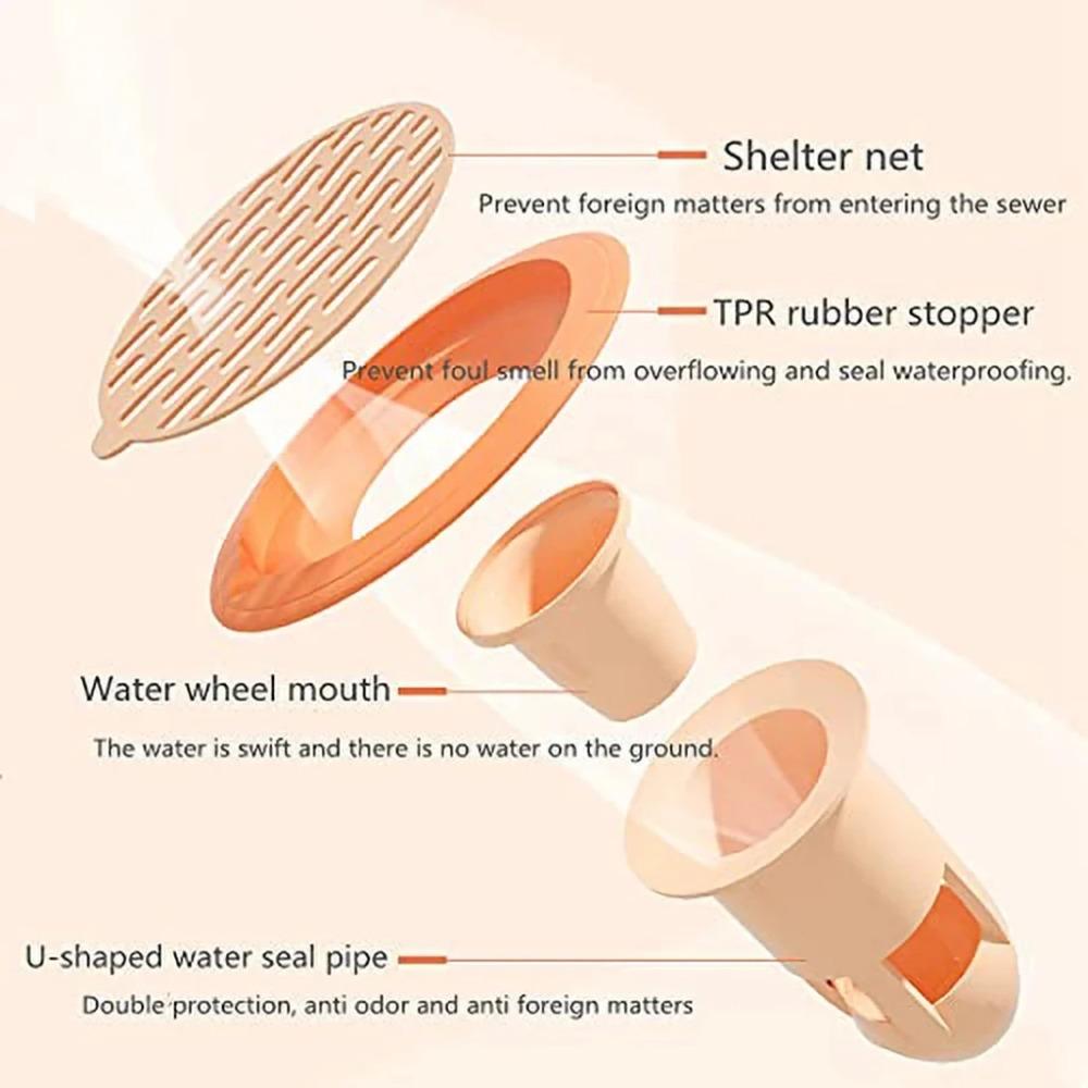 Bathroom Shower Floor Strainer Floor Drain Core Drain Backflow Preventer Hair Catcher Hair Filter Sink Kitchen Deodorant Drain