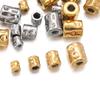 5Pcs Stainless Steel Cylinder Tube Bead Gold Plated Spacer Dot Beads for Bracelet Friendship Jewelry Making Necklace Metal Seed