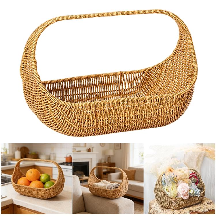 Stylish Handwoven Boat Basket Craft Of PE Materials Great For Displaying Flowers Or Organizing Items