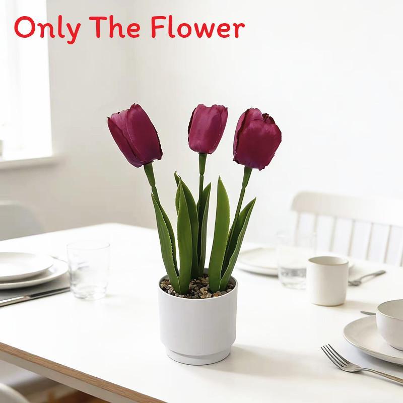 Tulip Flower Arrangement With Plastic And Fabric For Wedding Decor And Home Styling