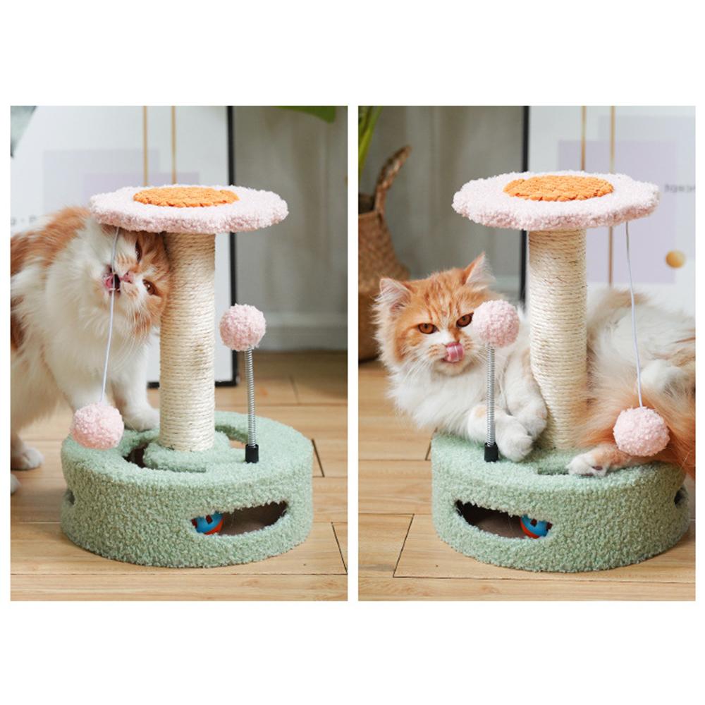

Cat Tree Cat Tower Pet Play Climbing Stand with Dangling Ball for Kittens Adult Cats Yellow+Pink