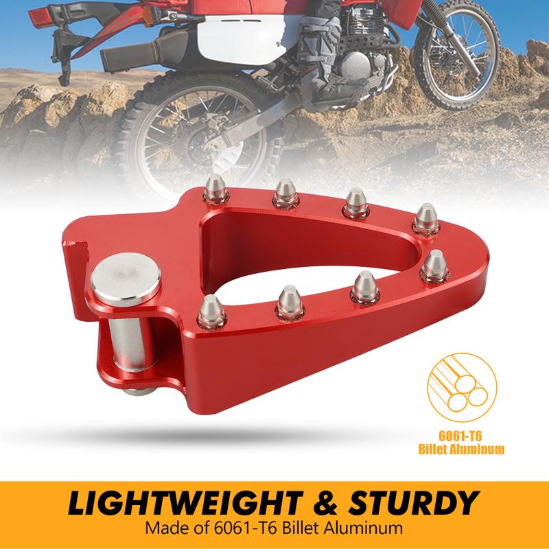 NICECNC Enlarged Rear Brake Pedal Step Tip Plate For Honda XR650L 1993-2024 2023 2022 2021 2020 2019 2018 2017 Billet Aluminum
