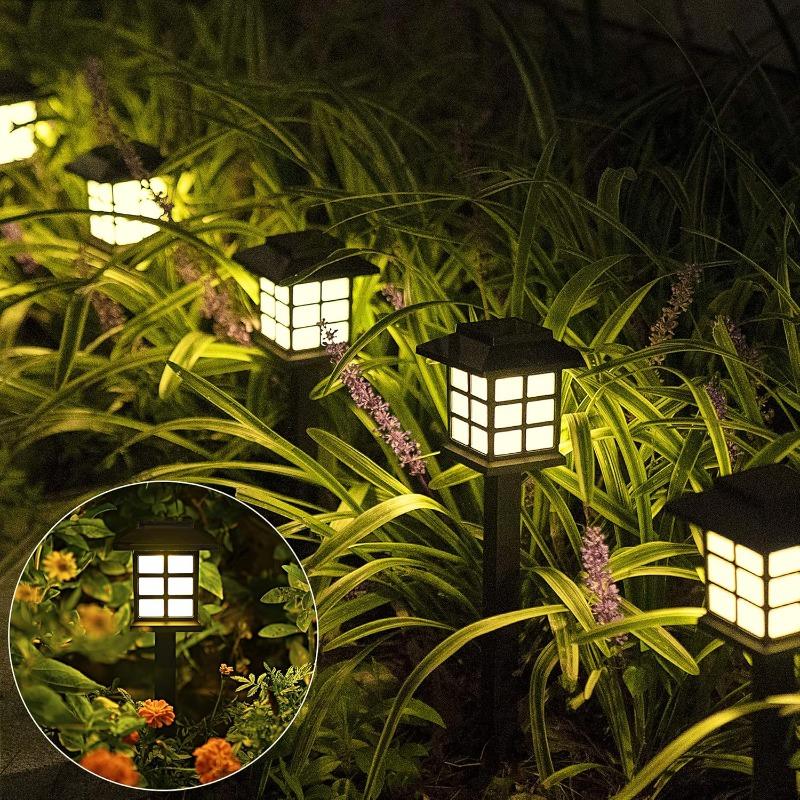 2 Pack Solar Pathway Light Outdoor Solar Lamp Waterproof Landscape Lighting for Garden Yard Patio Walkway Driveway Camping Decor