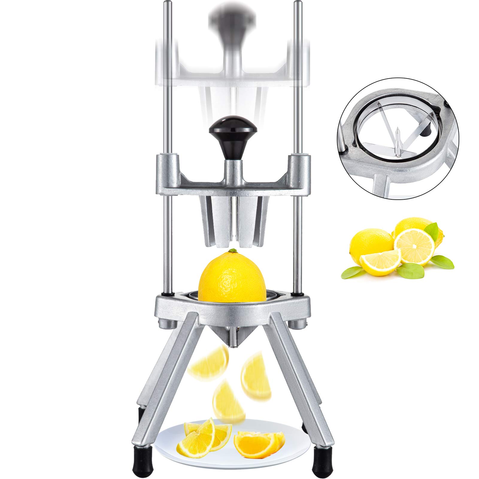 

4/6/8/12-Section Commercial Easy Wedger Stainless Steel Blade Fruit Lime Slicer, Lemon Cutter 4/6/8/12 Wedges for Bar Restaurant
