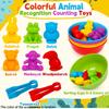 Counting Animal Toys, Matching Game with Sorting Bowl, Math Color Classification, Gift,Suitable for Children over 3 Years Old
