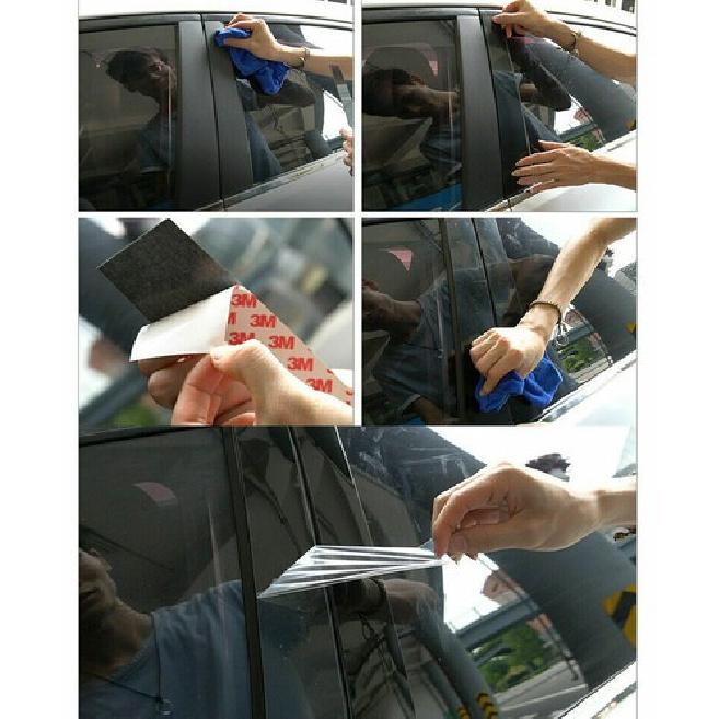 6P For Nissan Kicks 2018-2020 Black Door B,C Pillar Mirror Plate Molding Strips