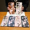Hand-drawn Style Sakura Pattern Case For Xiaomi 14T 13T 11T Pro Funda Redmi Note 14 13 Pro 5G 12 11 Leather Texture Silicone Cover