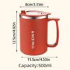 Stainless Steel Insulated Coffee Cup 500ml Thermos Cup Durable Milk Coffee Mug  Student