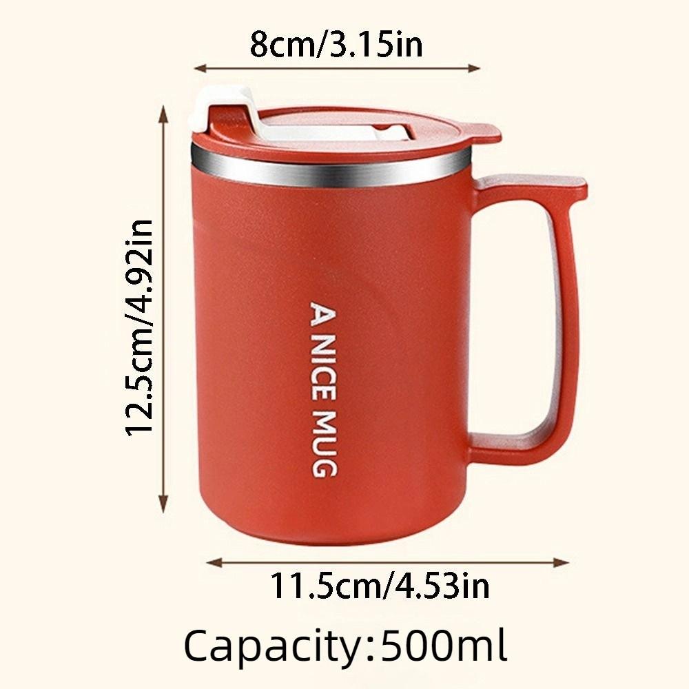 Stainless Steel Insulated Coffee Cup 500ml Thermos Cup Durable Milk Coffee Mug  Student
