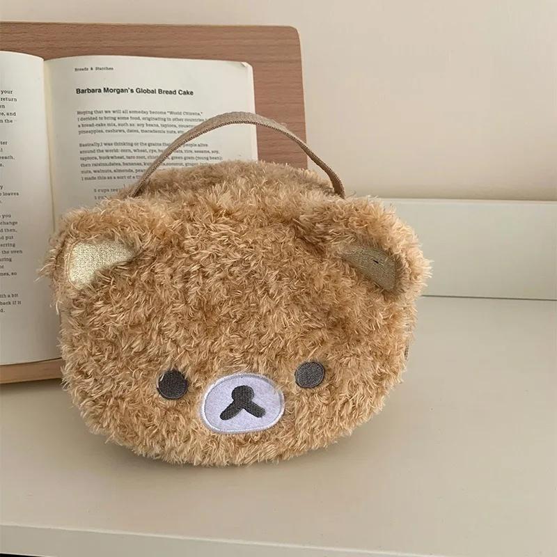 Cute Plush Teddy Bear Makeup Bag, Women s Jewelry Storage Bag, Compartment Design, Casual Travel Matching