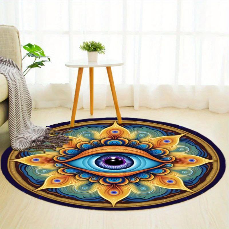 S Eye Of Evil Round Rug Nonslip Area Rug Office Chair Mat Carpet For Living Room Bedroom Home Decor