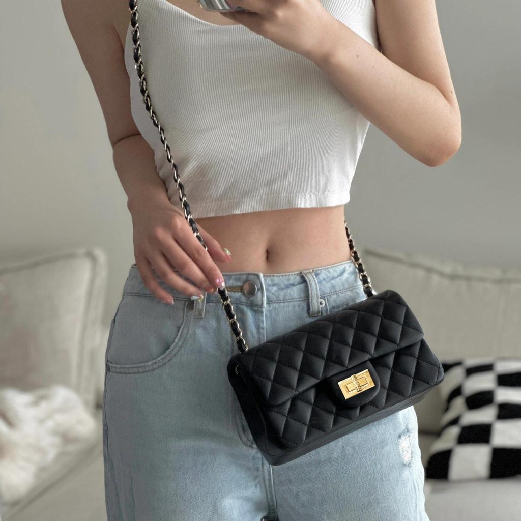New big mini chain bag classic rhombus square fat leather versatile mini shoulder messenger women's bag