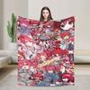 Pearto Poteto Anime Kasane Teto Virtual Singer Blanket Warm Soft Plush Bedding Throws For Home Decor Flannel Bedspread Bed Cover