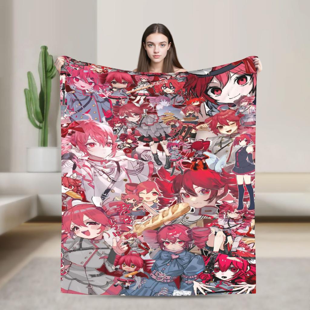 Pearto Poteto Anime Kasane Teto Virtual Singer Blanket Warm Soft Plush Bedding Throws For Home Decor Flannel Bedspread Bed Cover