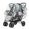 Double Twin Stroller Rain Cover Windproof Weather Shield for Front Rear Seat Baby Carriage