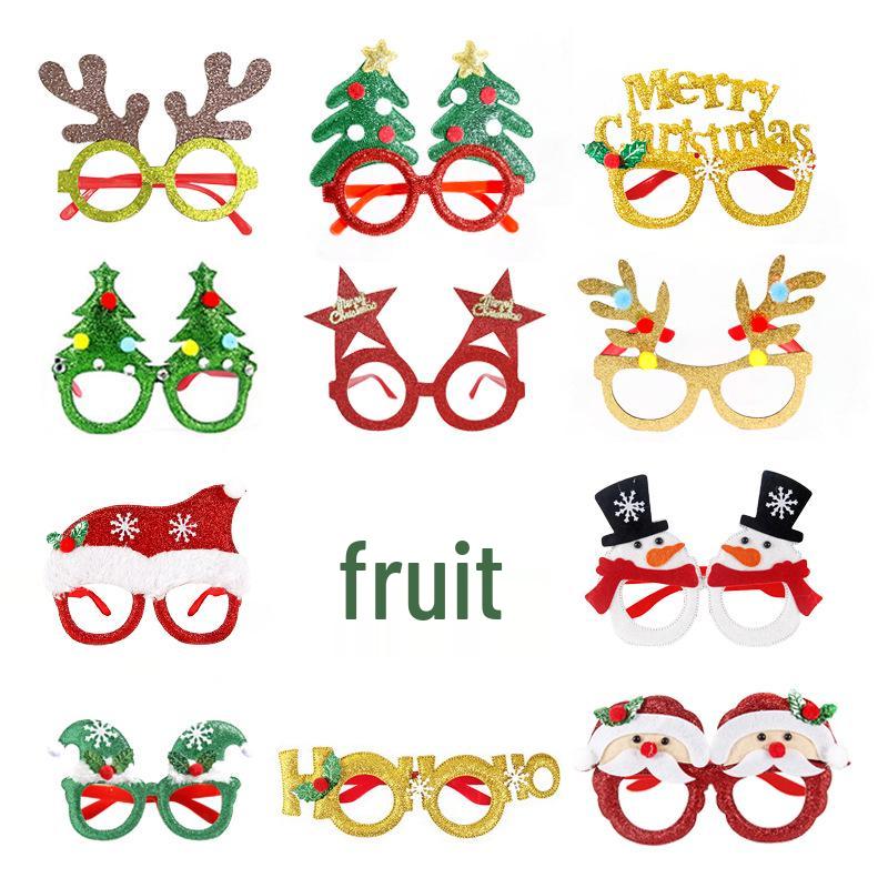 Christmas Antler Glasses & Santa Hat Set for Adults and Kids - Gift with Santa Claus Hat & Snowman Headband