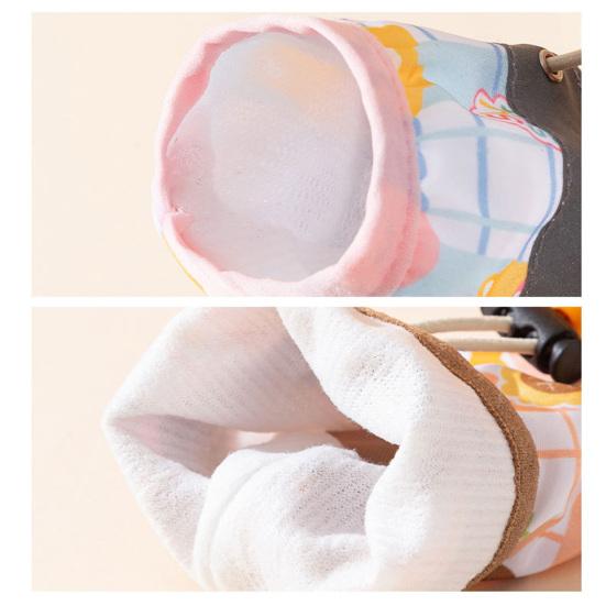 4Pcs Pet Shoes Anti-Slip Protect Paws Soft Lining Windproof Drawstring Design Comfortable To Wear Anti-Dirty Small Dog Teddy Shoes