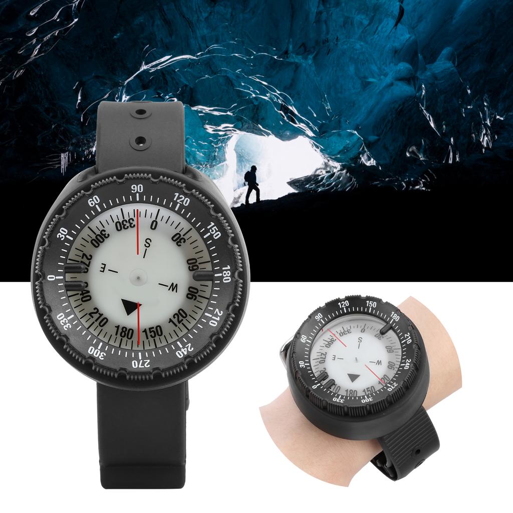 Strong Magnet 50M Wrist Compass Waterproof Navigator Compass Underwater Luminous for Swimming