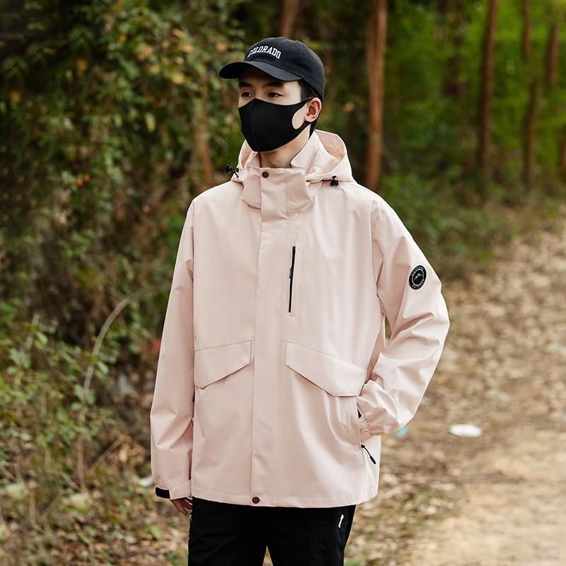 Mens Lightweight Waterproof Hiking Jacket Outdoor Windbreaker Hooded Raincoat Couples Casual Sport Wear