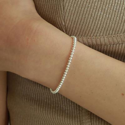 Less Is More Silver Flat Ball Bracelet