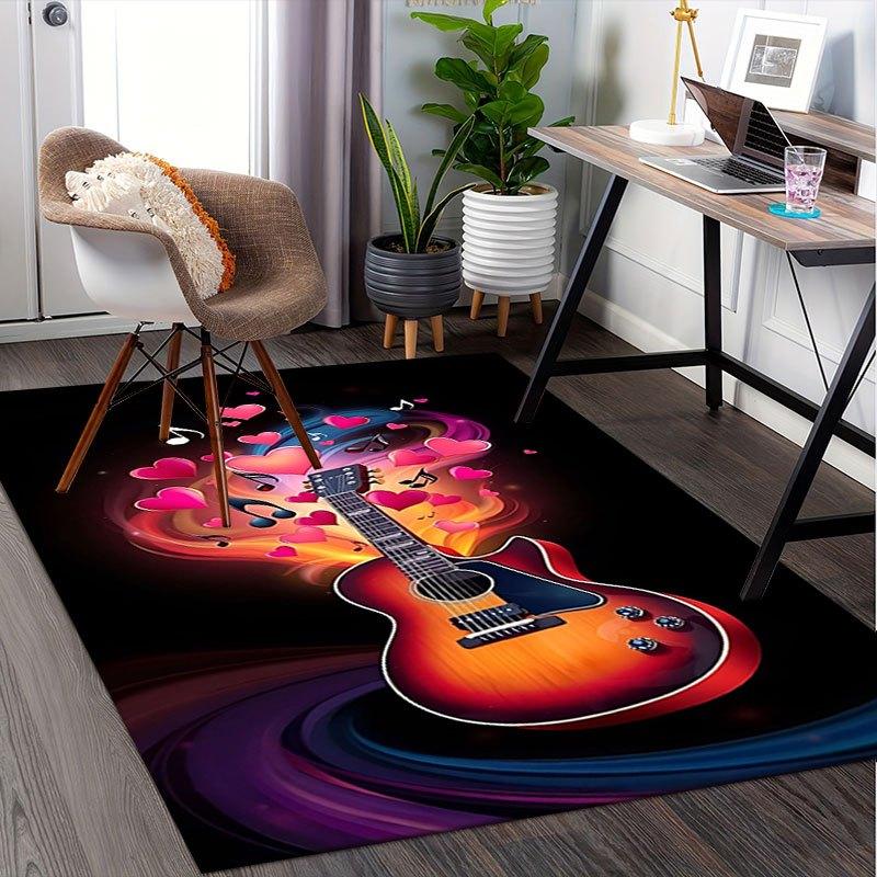 Love Music Guitar Art Print PosterOffice Mat Home Decor Office Desk Chair Carpet for Office Ph138