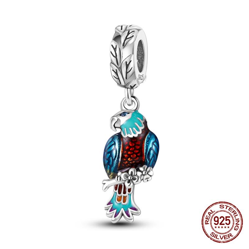 100% 925 silver Animal Series Bulldog Zebra Squirrel Charms Fit Original 925 Bracelet DIY Jewelry Making Women Gift