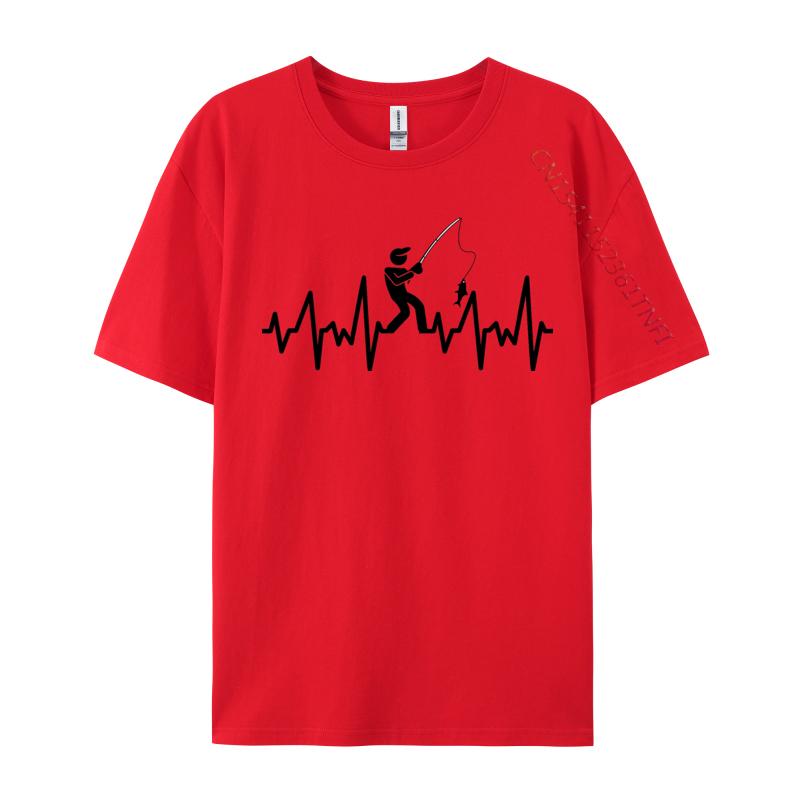 

Fishing Heartbeat Tshirts Slim Fit Normal Top Tshirts Student Tops T Shirt Design Tee Shirts Thanksgiving Day S