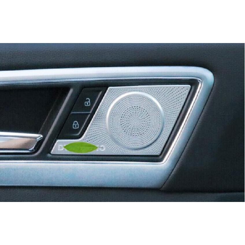 For Volkswagen Atlas 2018- Silver Steel Inner Door Speaker Cover Trim 4PCS