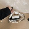 Rhombus drawstring small bag, shoulder messenger mobile phone women's bag