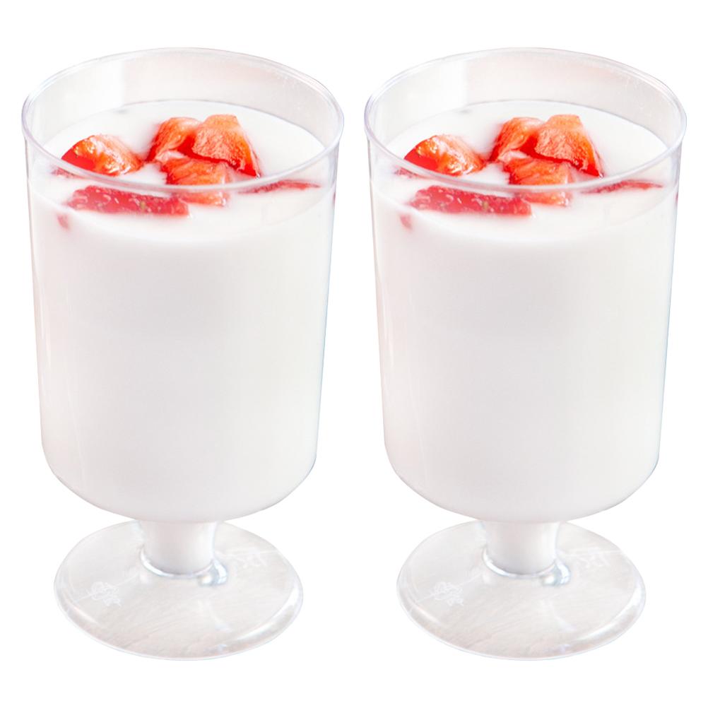 20 Pcs 100 ML Disposable Cups Pudding Yogurt Cup Roud Goblet Clear Cup Little Cup for DIY Sauce Jelly- No Lid or Spoon