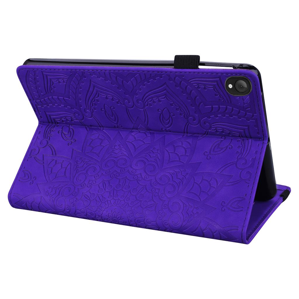 For Lenovo Tab K10C/E10C Tablet Case Card Slots Leather Cover Flower Pattern