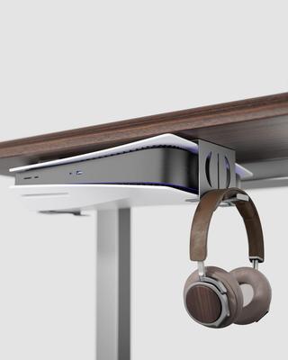 Karanava Under-Desk Game Console Holder, Black, 15.2 X 13.97 X 15cm, Game Console Storage Rack, Compatible with PS5/PS5 Pro/PS5 Slim