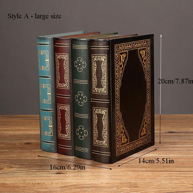 Vintage Style Antique Book Storage Box Wooden Stackable Decorative Office Storage Box Vintage Decorative Prop Book Decoration