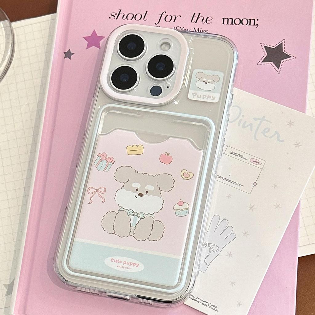 Apple Card Holder Phone Case MVUCA Pink Cute Dog