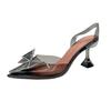 Fashion Transparent sandals for women summer new style fairy style baotou rhinestone bow strap high heels