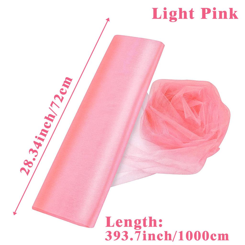 72cm*10m Sheer Crystal Organza Tulle Roll Tulle Curtains Fabric Wedding Birthday Ceremony Party Decoration DIY Baby Shower Decor