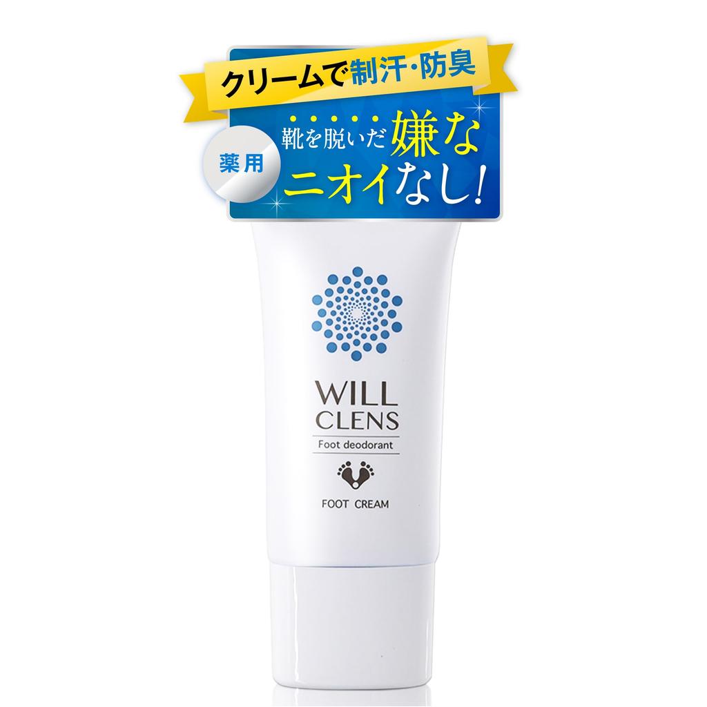 Will Cleanse Foot Eliminates Foot Odor Cream, Quasi-drug, Fragrance-Free, 30g, Anti-Odor, Antiperspirant,
