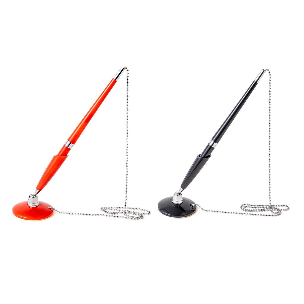 Business Counter Pen Set with Ball Chain Adhesive Bottom Prevent Pen Loss Counter Security Pen Pen Holder Desktop Pens