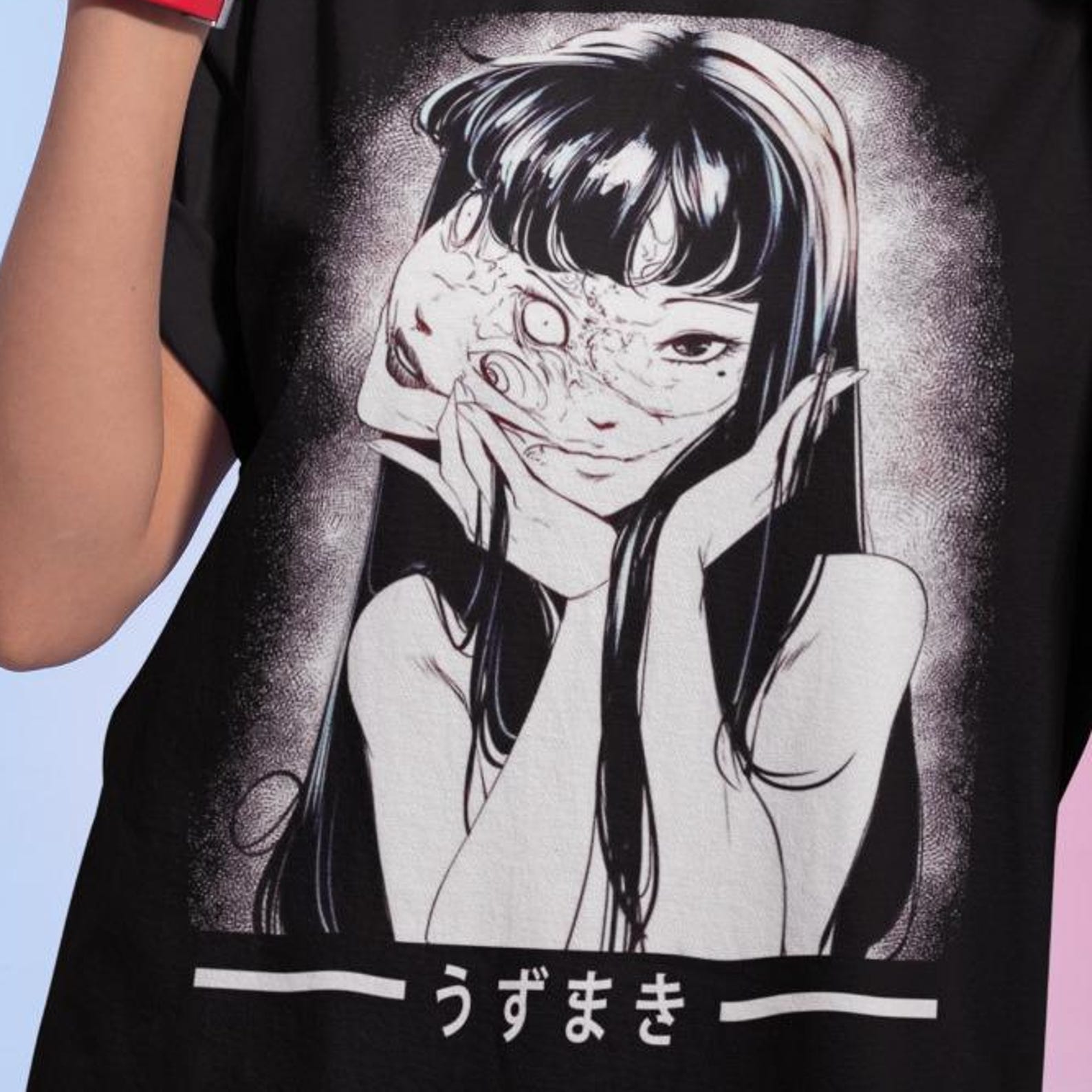 Creepy Girl Anime T-Shirt, Unisex Horror Manga Tee, Gothic Anime Tee, Dark Manga Shirt, Inactive Manga Shirt S